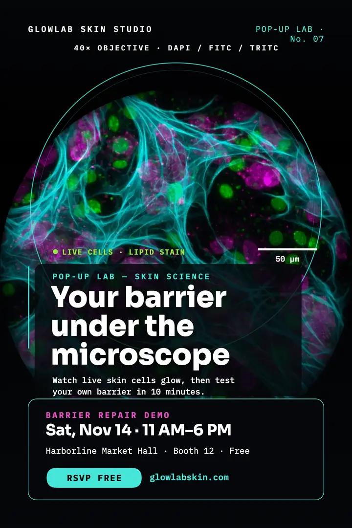 Glowlab skin science pop-up poster template