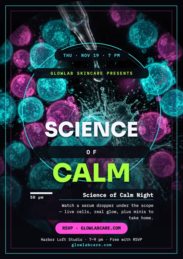 Glowlab science of calm night flyer template