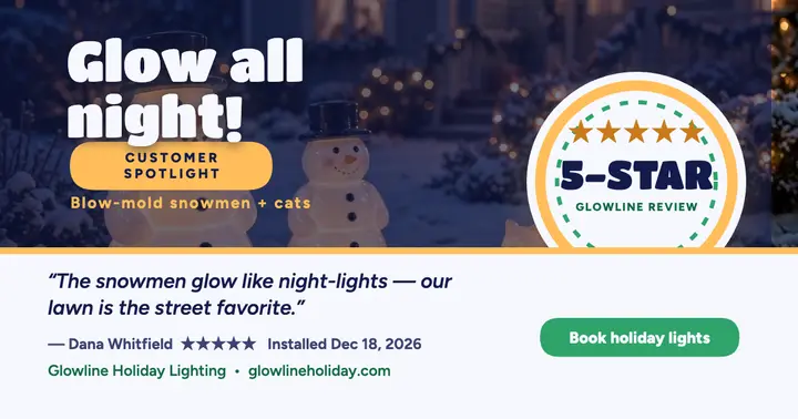 Glowline holiday lights snowman review template