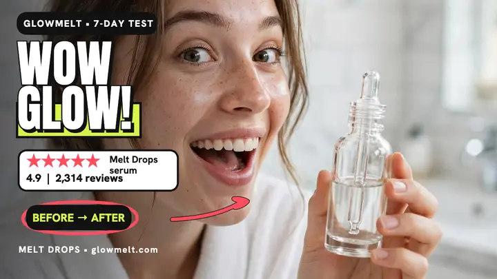 Glowmelt serum shocked reaction thumbnail template