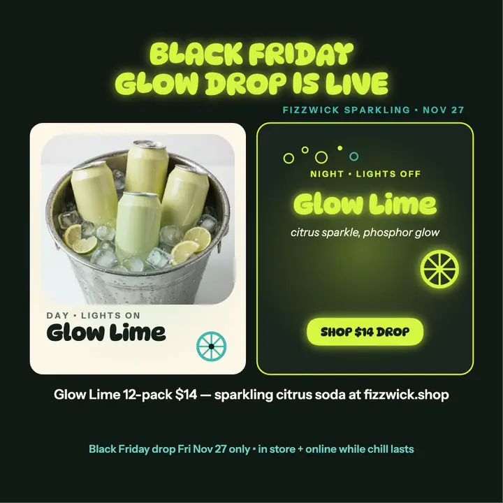 Fizzwick glow soda Black Friday post template