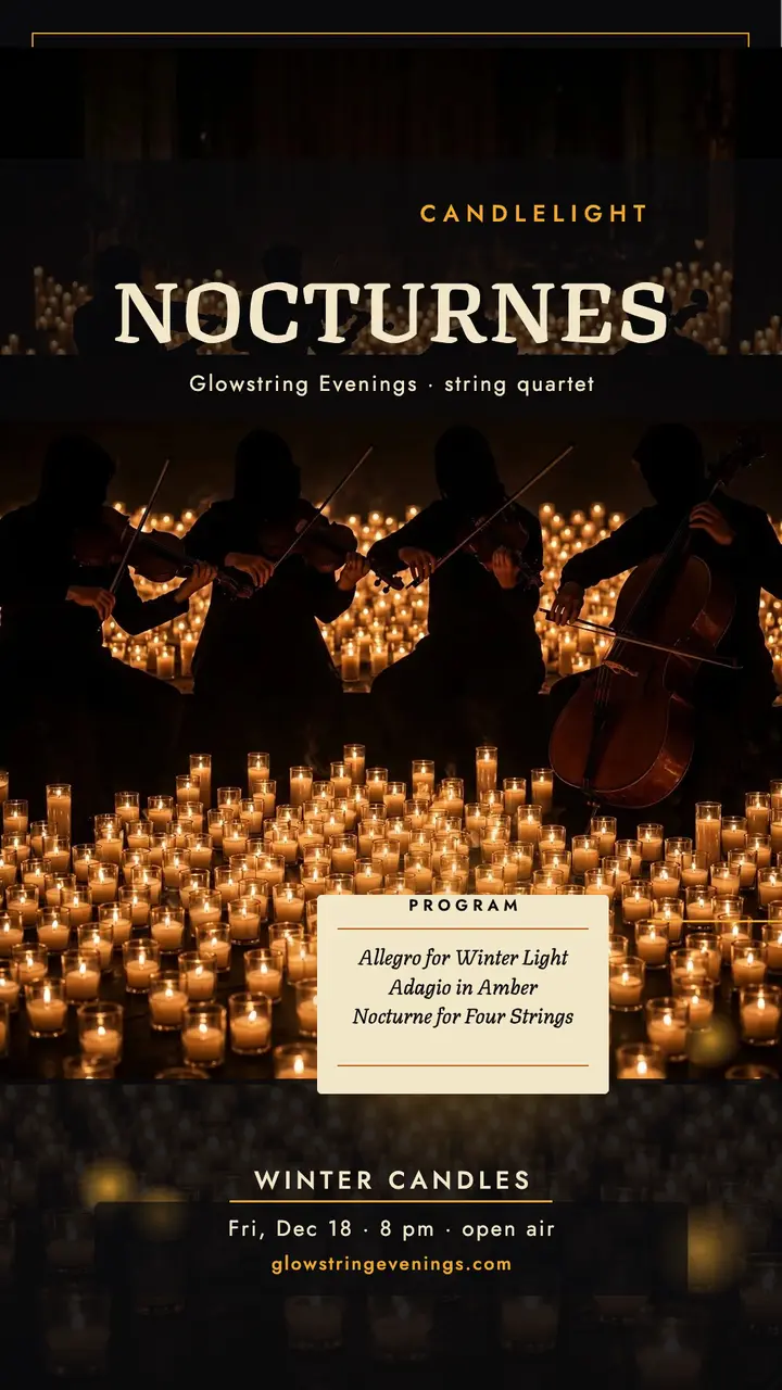 Glowstring Evenings candlelight quartet story template