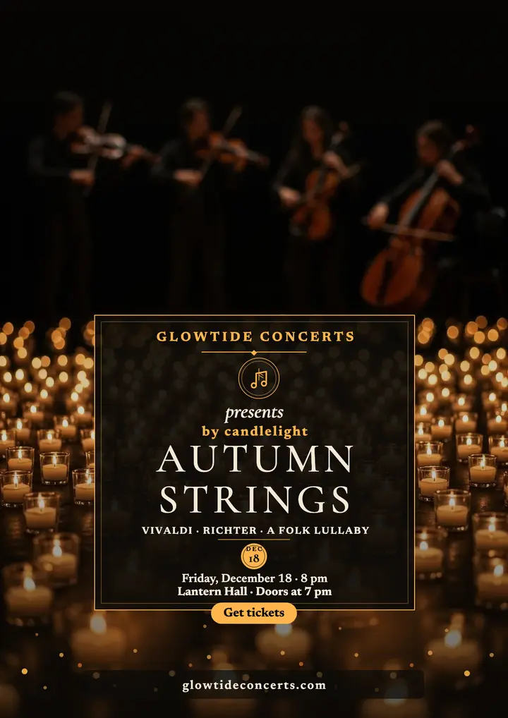Glowtide Autumn Strings candlelight flyer template