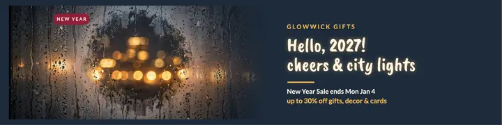 Glowwick Gifts New Year misted glass banner template
