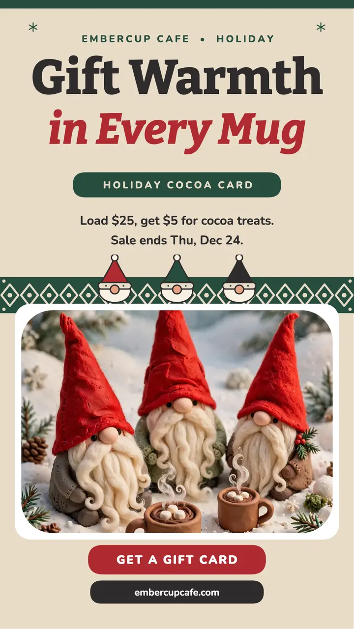 Embercup holiday cocoa card story template