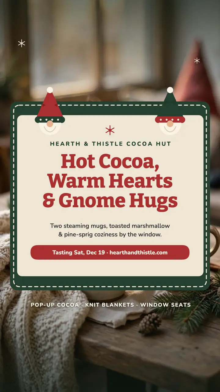 Hearth and Thistle cocoa hut story template