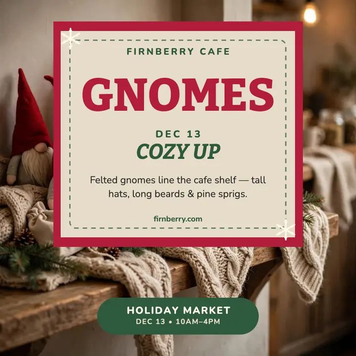 Firnberry gnome shelf holiday post template