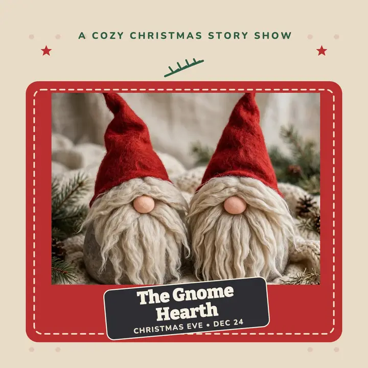 The Gnome Hearth Christmas podcast cover: christmas podcast cover template