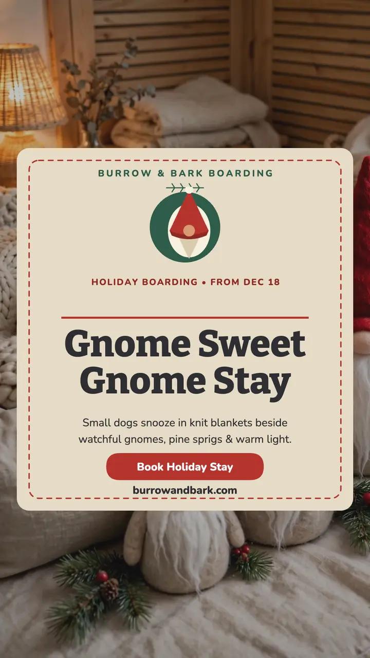 Burrow and Bark holiday boarding story template