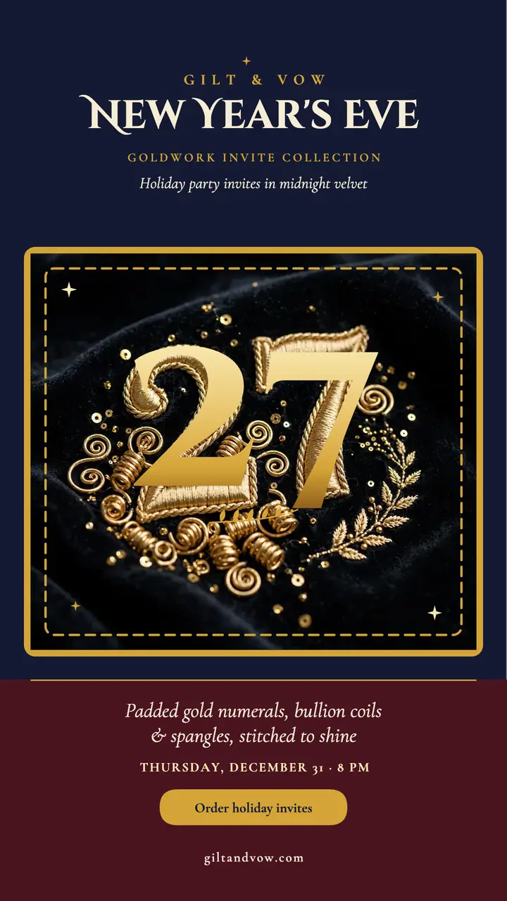 Gilt and Vow New Year velvet invite story template