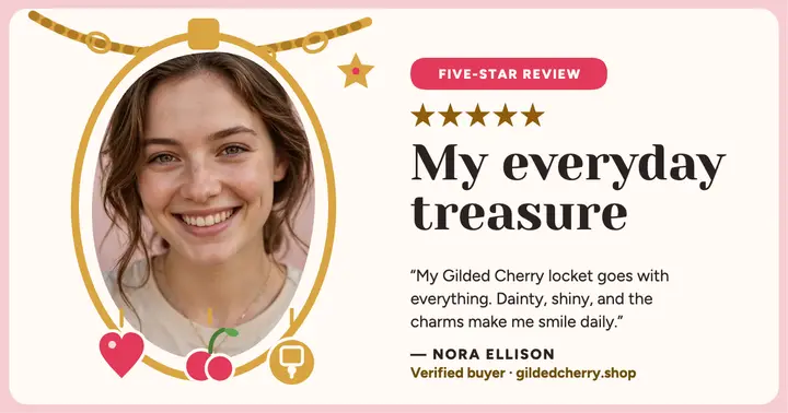Gilded Cherry locket five-star review template