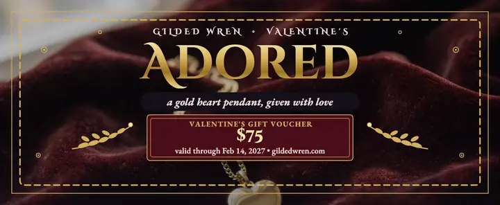 Gilded Wren Valentine gold heart voucher template