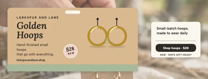 Larkspur and Lane gold hoops cover template
