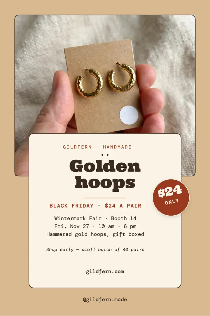 Gildfern gold hoops market poster template