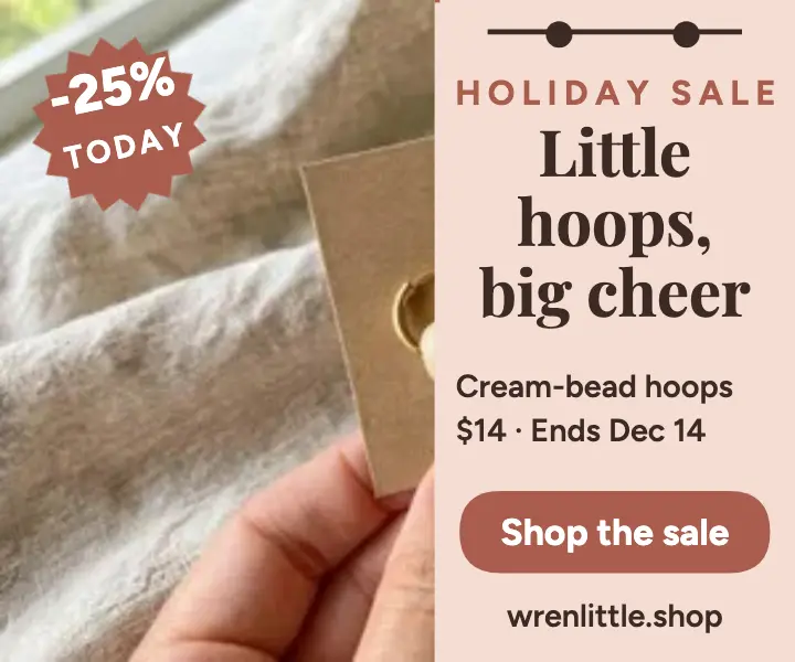 Wrenlittle gold hoop holiday sale ad template