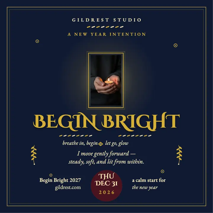 Begin Bright midnight gold intention post template