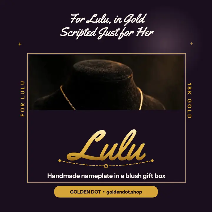 Lulu gold nameplate birthday post template