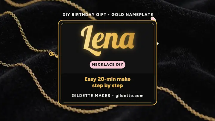 Gildette Makes gold nameplate necklace DIY thumbnail template