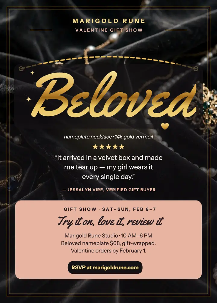 Marigold Rune Beloved review invitation template