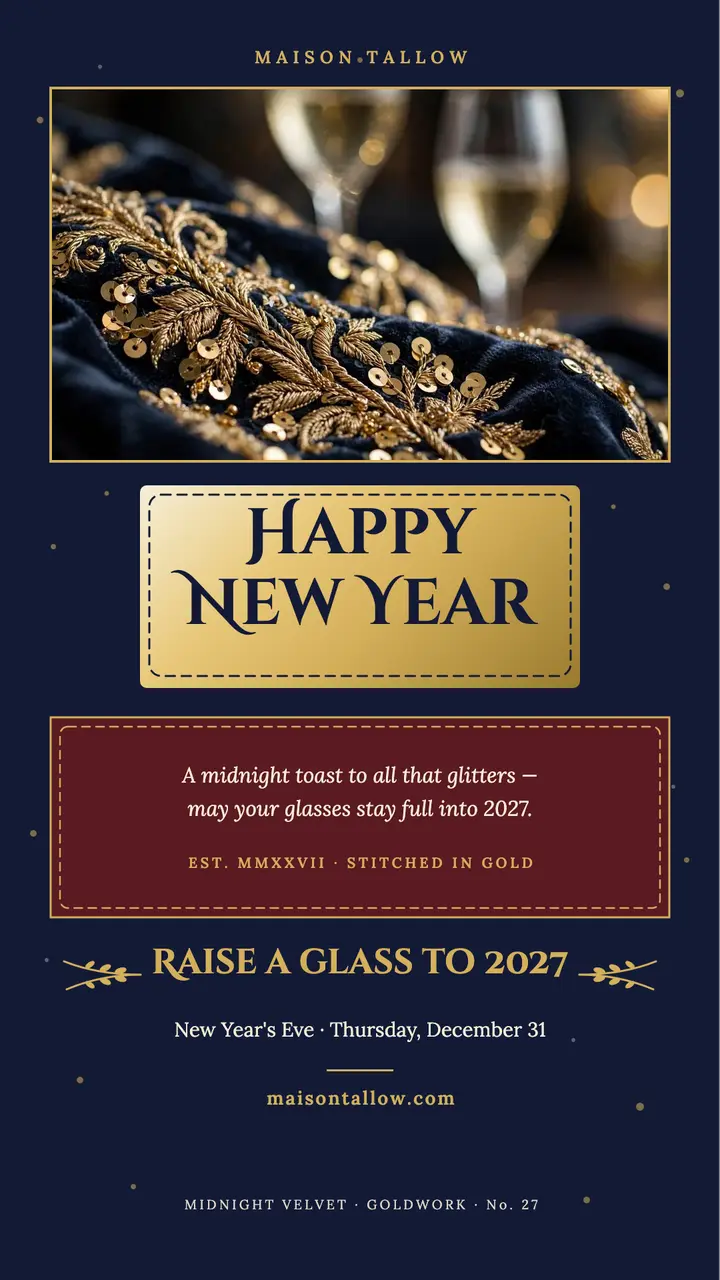 Maison Tallow gold New Year toast story template
