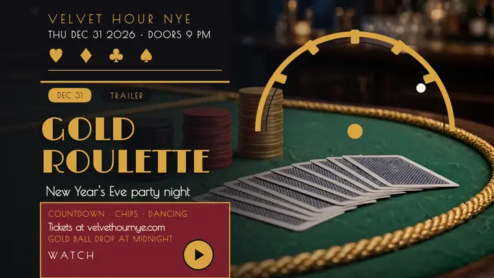 Velvet Hour NYE gold roulette trailer template