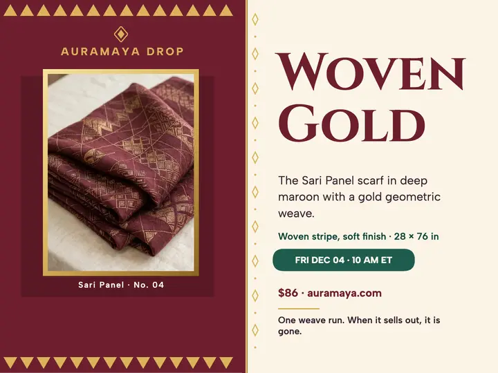Auramaya Sari Panel scarf drop slide: scarf drop slide template