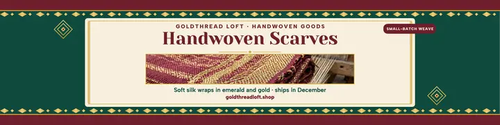 Goldthread Loft handwoven scarves banner template