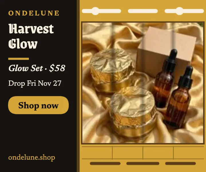 Ondelune Harvest Glow Black Friday drop ad template