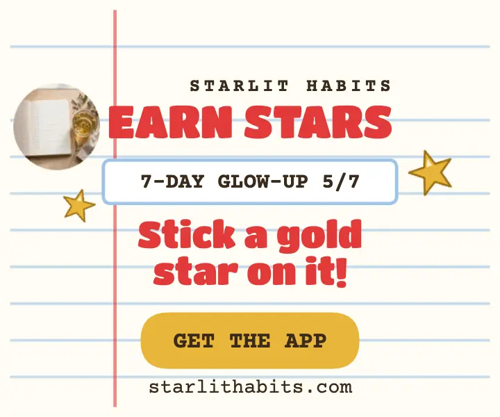 Starlit Habits gold star tracker ad template