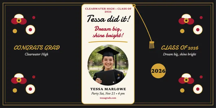Tessa gold tassel grad post template