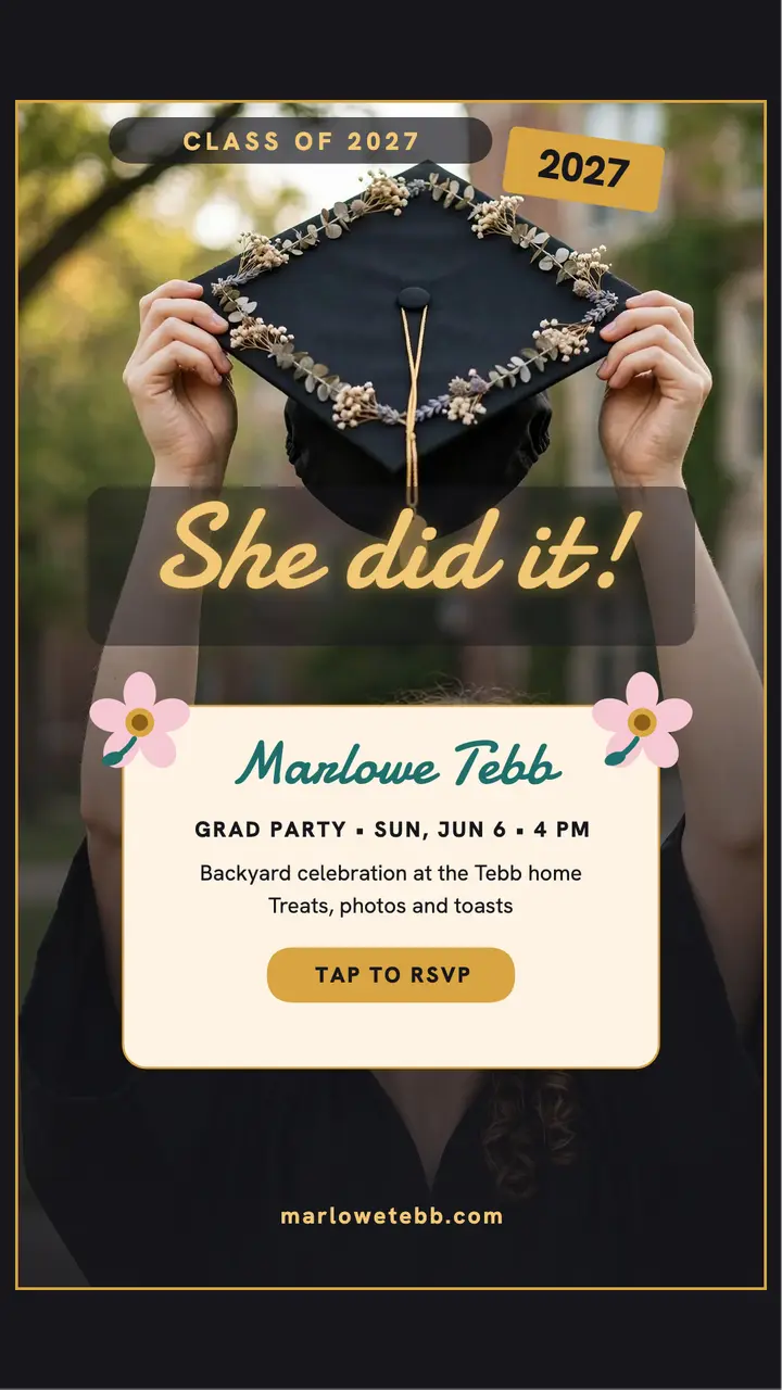 Marlowe gold tassel grad story template