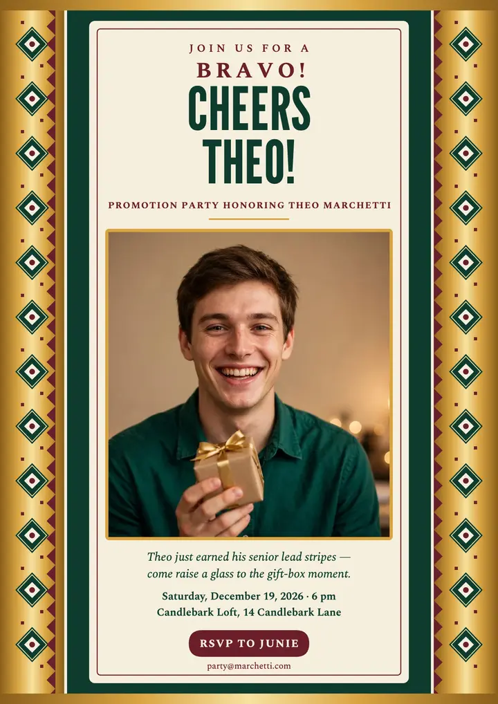 Theo promotion party flyer, gold weave: promotion party flyer template