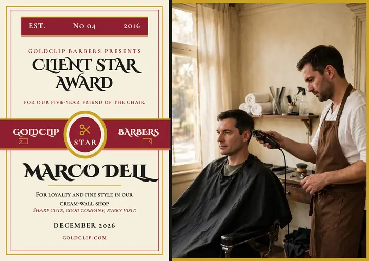 Goldclip Client Star certificate template