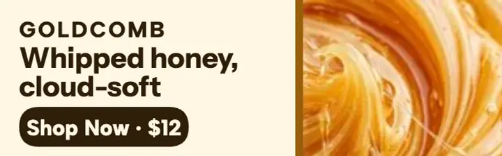 Goldcomb whipped honey macro mobile ad: honey mobile ad template