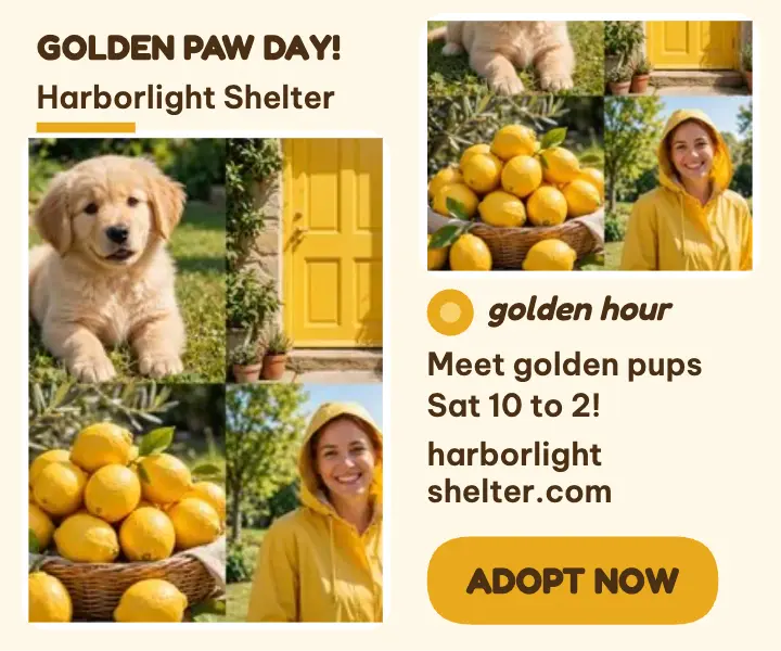 Golden Paw Adoption Day color walk ad template