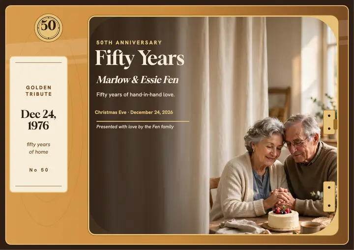 Marlow and Essie golden anniversary certificate template