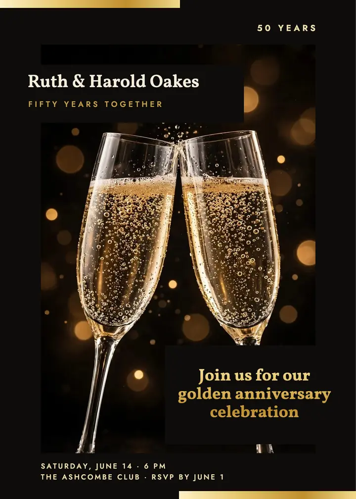 Golden anniversary invitation template