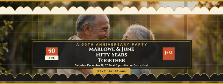 Marlowe and June 50th anniversary screen cover template