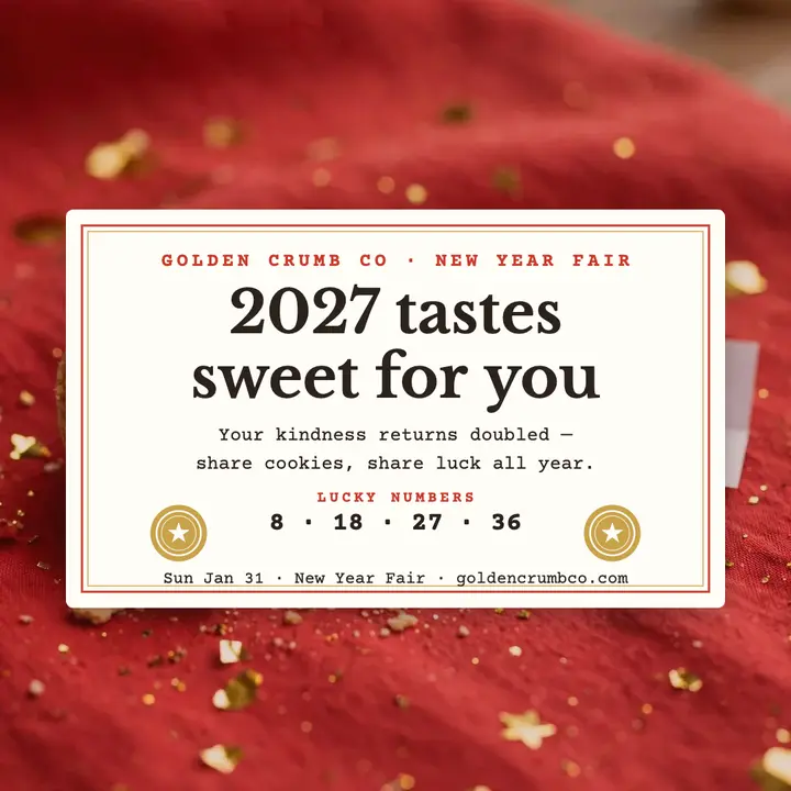 Golden Crumb New Year fortune post template