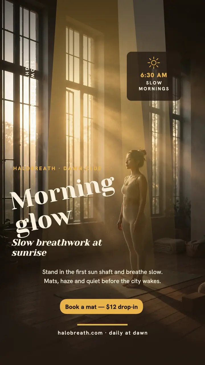 Halobreath dawn breathwork golden story template