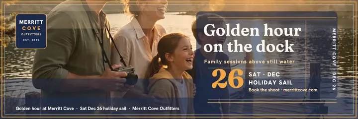 Golden dock family vacation header template