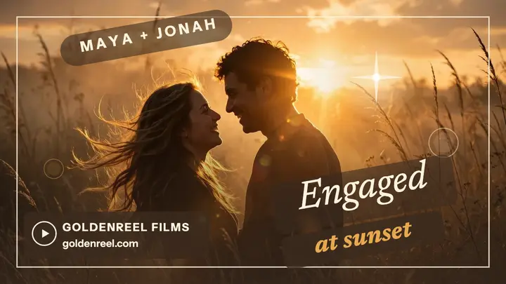 Maya and Jonah sunset engagement thumbnail template
