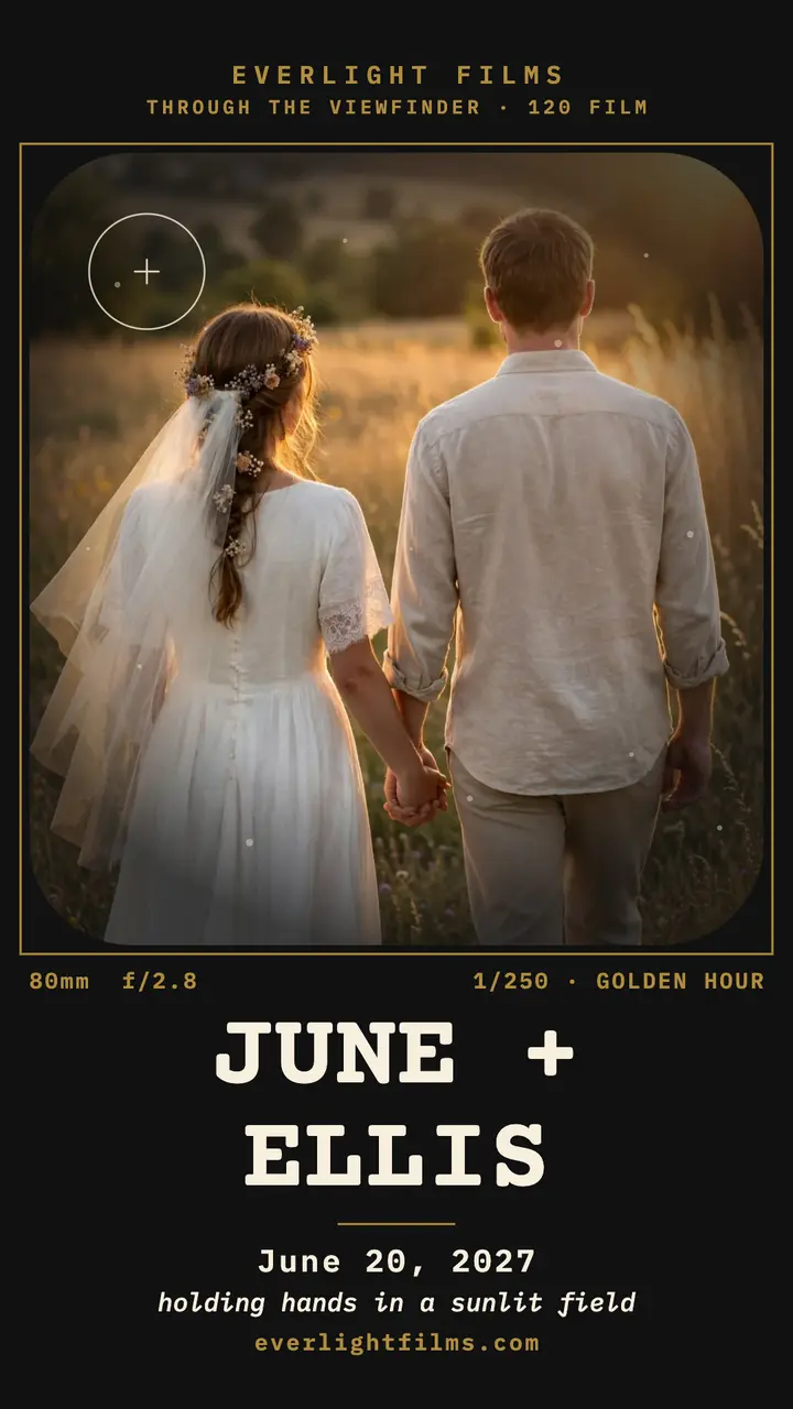 June and Ellis viewfinder wedding story template