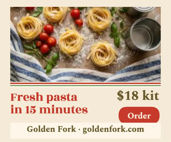 Golden Fork fresh pasta kit ad template