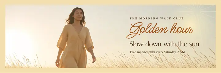 Hazelwalk sunrise walks header: wellness club x header template