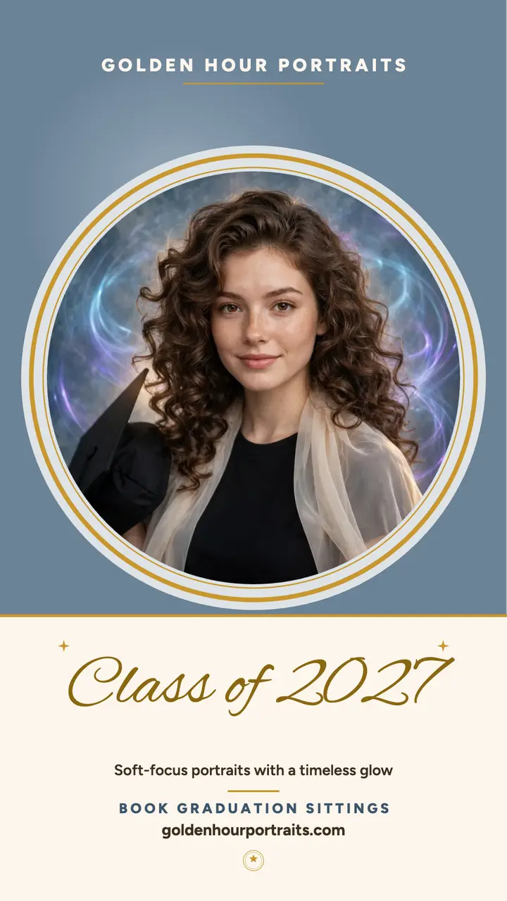 Golden Hour graduation glamour portrait story template