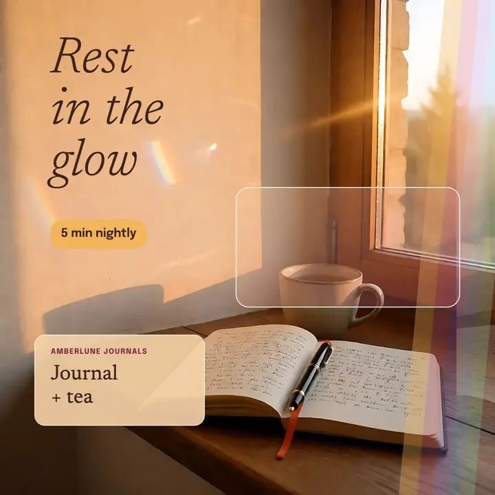 Amberlune evening journaling ritual post template