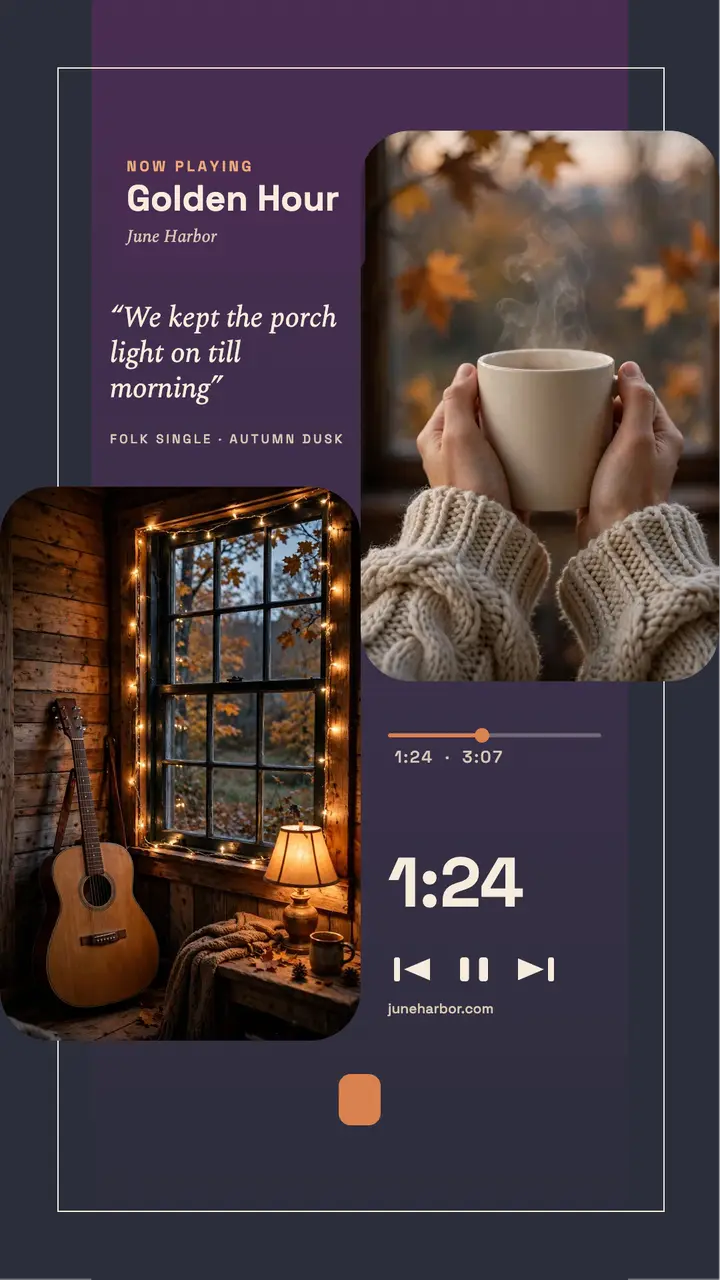 Golden Hour lyric now-playing story template