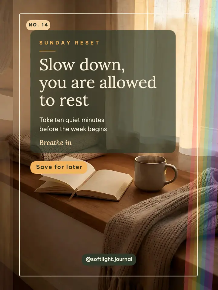 Golden hour reset affirmation post template