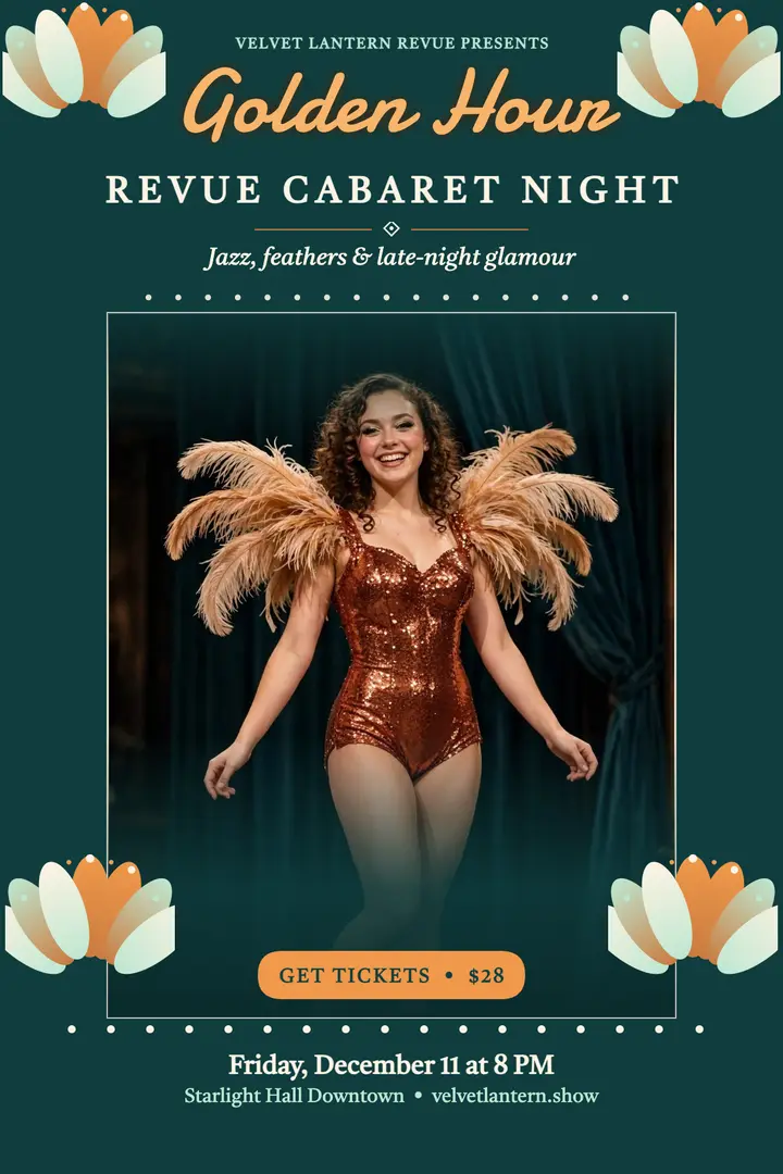 Golden Hour Revue cabaret poster template